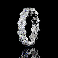 14K White Gold Eternity Band with Prong-Set Round Lab Diamonds - 5.66 Carat Total Diamond Weight, F Color VS2 Clarity - Covaloro Fine Jewelry