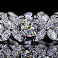 14K White Gold Eternity Band with Prong Set Round Lab-Grown Diamonds - 2.25 Carats Total Diamond Weight - Covaloro Fine Jewelry