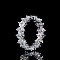 14K White Gold Eternity Band with Prong Set Round Lab-Grown Diamonds - 2.25 Carats Total Diamond Weight - Covaloro Fine Jewelry