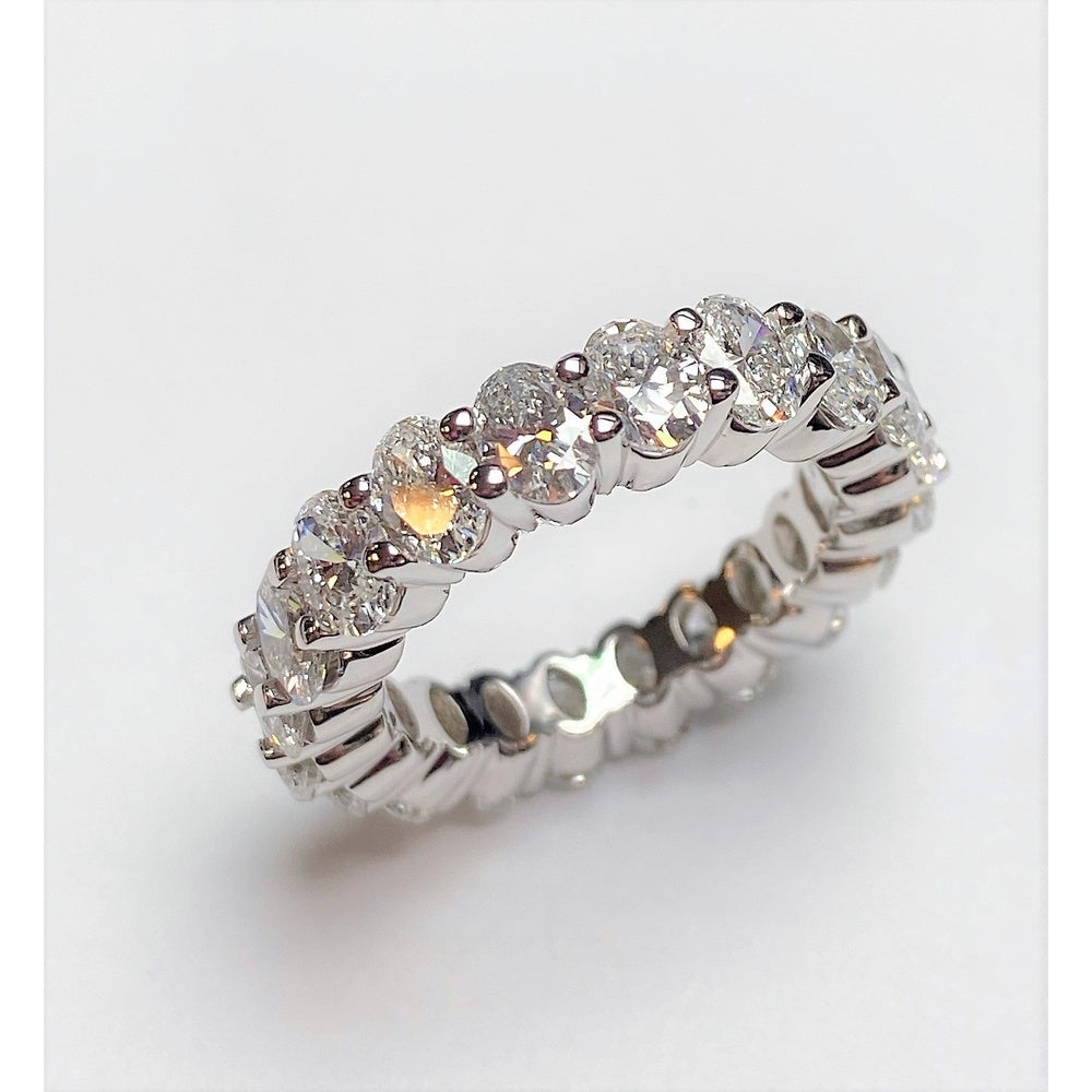 14K White Gold Eternity Band with Prong-Set Round Lab Grown Diamonds - 5.26 Carat Total Diamond Weight by Auriventus