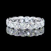 14K White Gold Eternity Band with Prong Set Square Cushion Brilliant Lab Diamonds - 5.01 Carat Total Diamond Weight - Covaloro Fine Jewelry