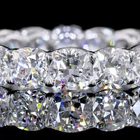 14K White Gold Eternity Band with Prong Set Square Cushion Brilliant Lab Diamonds - 5.01 Carat Total Diamond Weight - Covaloro Fine Jewelry
