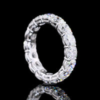 14K White Gold Eternity Band with Prong Set Square Cushion Brilliant Lab Diamonds - 5.01 Carat Total Diamond Weight - Covaloro Fine Jewelry
