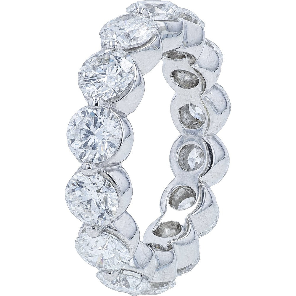 14K White Gold Eternity Band with Round Cut Lab Grown Diamonds - 6.00 Carat Total Diamond Weight