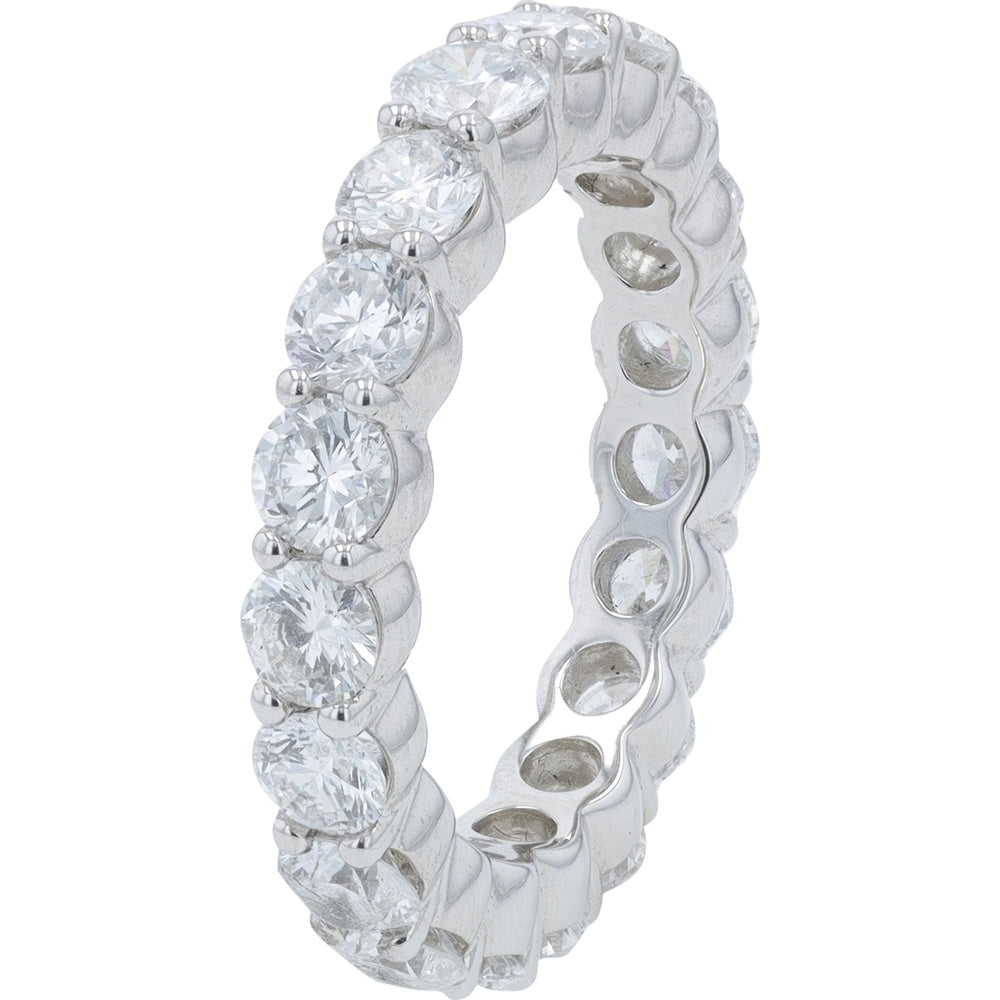 14K White Gold Eternity Band with Round Lab-Grown Diamonds - 3.00 Carat Total Diamond Weight