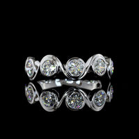 14K White Gold Eternity Band with Seven Bezel-Set Round Lab Diamonds - 1.57 Carat Total Weight - Covaloro Fine Jewelry