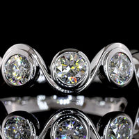 14K White Gold Eternity Band with Seven Bezel-Set Round Lab Diamonds - 1.57 Carat Total Weight - Covaloro Fine Jewelry
