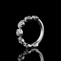 14K White Gold Eternity Band with Seven Bezel-Set Round Lab Diamonds - 1.57 Carat Total Weight - Covaloro Fine Jewelry