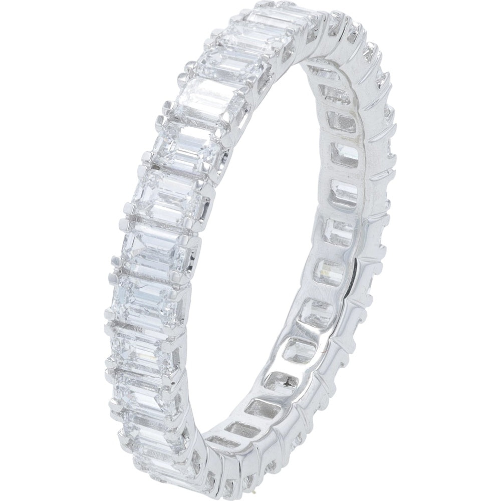 14K White Gold Eternity Band with Shared-Prong Set Lab Grown Round Diamonds - 2.00 Carat Total Diamond Weight