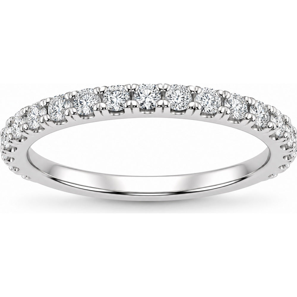 14K White Gold Eternity Band with Shared-Prong Set Round Diamonds - 0.42 Carat Total Diamond Weight by Auriventus