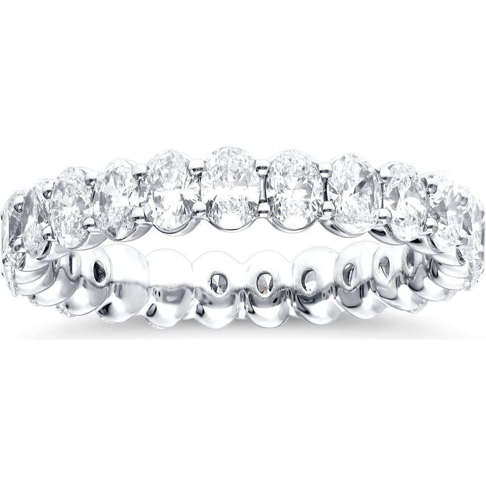 14K White Gold Eternity Band with Shared-Prong Set Round Diamonds - 2.03 Carat Total Diamond Weight by Auriventus