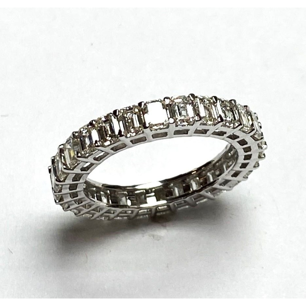 14K White Gold Eternity Band with Shared-Prong Set Round Diamonds - 3.68 Carat Total Diamond Weight by Auriventus