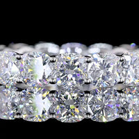 14K White Gold Eternity Band with Square Cushion Brilliant Cut Lab Diamonds - 4.40 Carat Total Weight, 18 Stones in Prong Setting - Covaloro Fine Jewelry