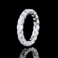 14K White Gold Eternity Band with Square Cushion Brilliant Cut Lab Diamonds - 4.40 Carat Total Weight, 18 Stones in Prong Setting - Covaloro Fine Jewelry