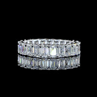 14K White Gold Eternity Band with U-Prong Set Emerald Cut Lab Diamonds - 3.10 Carat Total Weight, 22 Stones, E-F Color VS Clarity - Covaloro Fine Jewelry