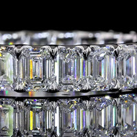 14K White Gold Eternity Band with U-Prong Set Emerald Cut Lab Diamonds - 3.10 Carat Total Weight, 22 Stones, E-F Color VS Clarity - Covaloro Fine Jewelry