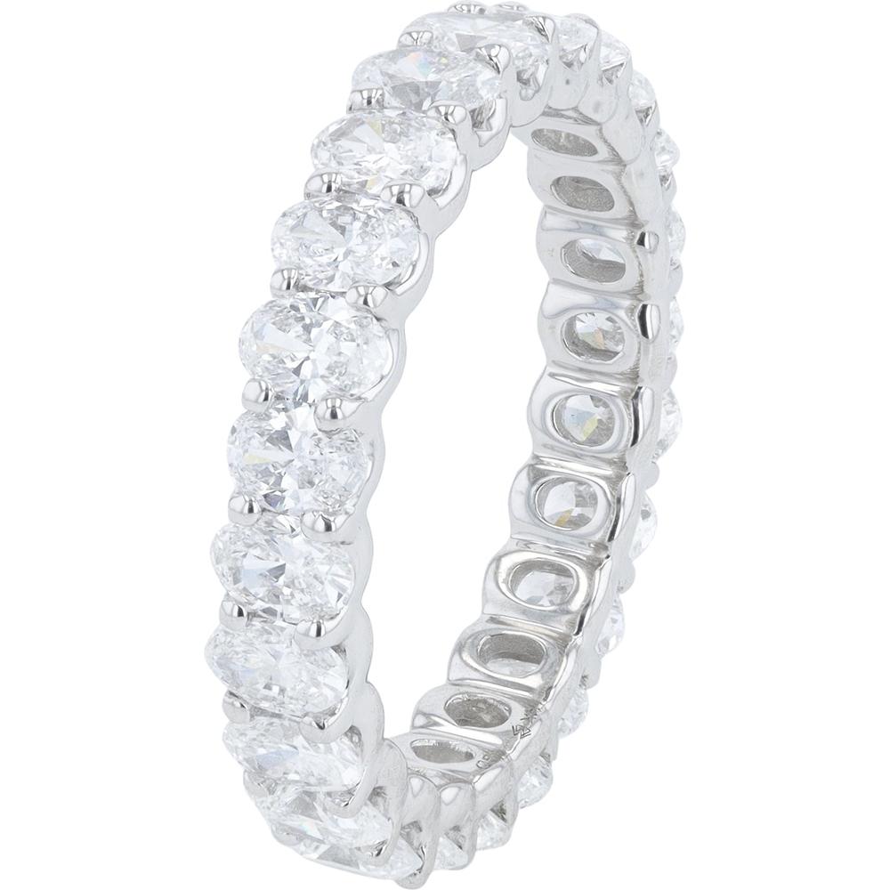 14K White Gold Eternity Band with U-Prong Set Lab Grown Round Diamonds - 2.00 Carat Total Diamond Weight
