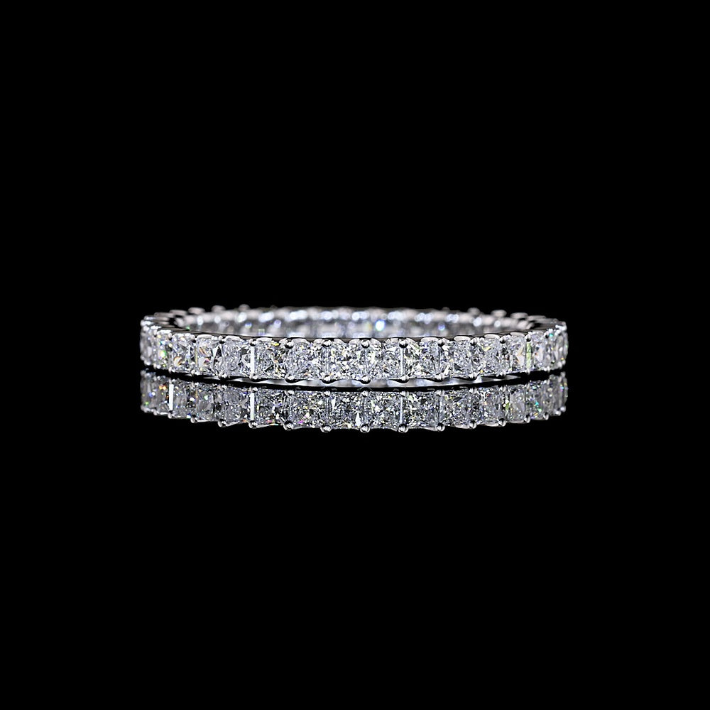 14K White Gold Eternity Band with U-Prong Set Princess Cut Lab Diamonds - 1.19 Carat Total Weight, E-F Color, VS1 Clarity - Covaloro Fine Jewelry