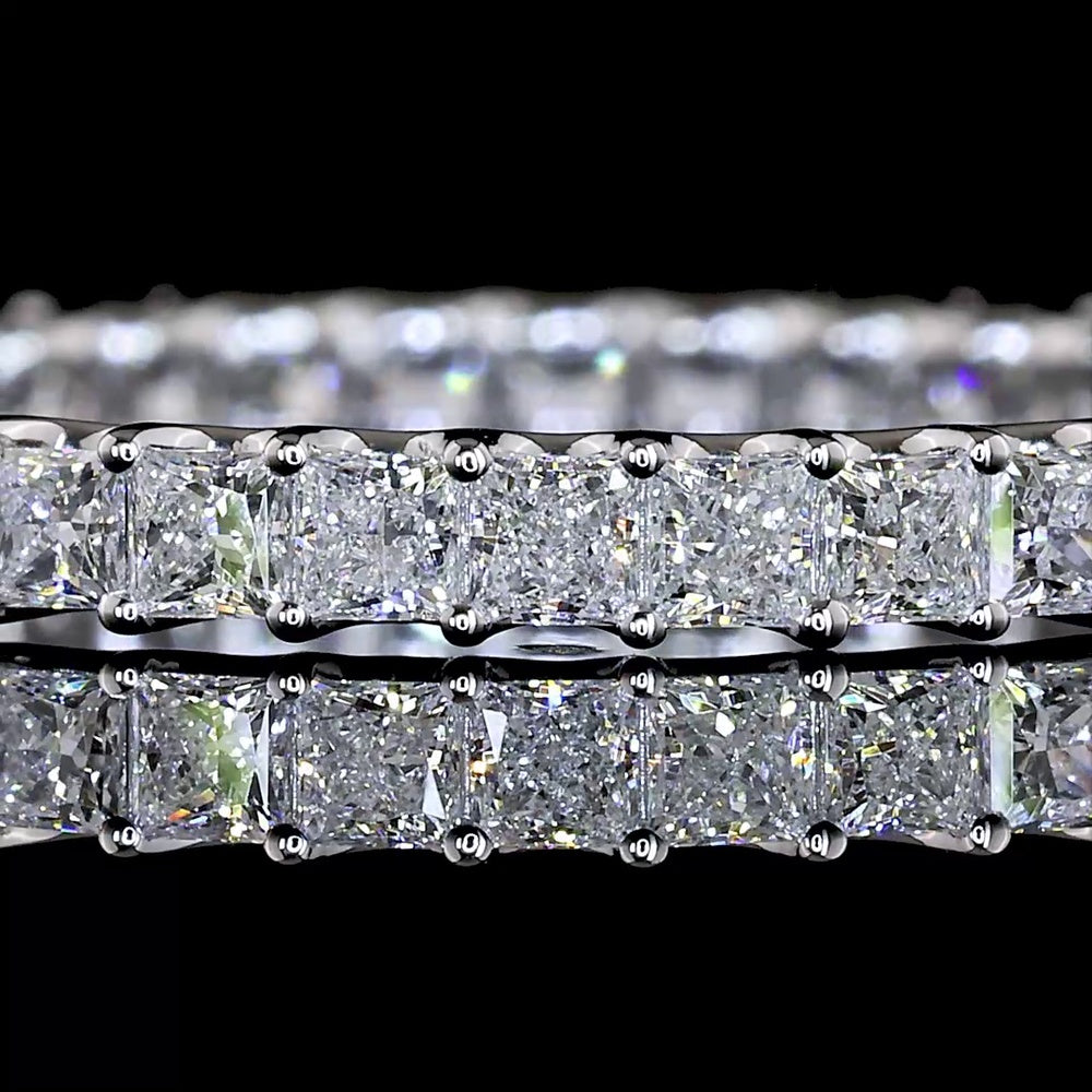 14K White Gold Eternity Band with U-Prong Set Princess Cut Lab Diamonds - 1.19 Carat Total Weight, E-F Color, VS1 Clarity - Covaloro Fine Jewelry