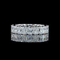 14K White Gold Eternity Band with U-Prong Set Radiant Cut Lab Diamonds - 3.53 Carat Total Weight, 21 Stones E-F VS1 - Covaloro Fine Jewelry