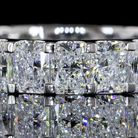 14K White Gold Eternity Band with U-Prong Set Radiant Cut Lab Diamonds - 3.53 Carat Total Weight, 21 Stones E-F VS1 - Covaloro Fine Jewelry