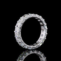 14K White Gold Eternity Band with U-Prong Set Radiant Cut Lab Diamonds - 3.53 Carat Total Weight, 21 Stones E-F VS1 - Covaloro Fine Jewelry