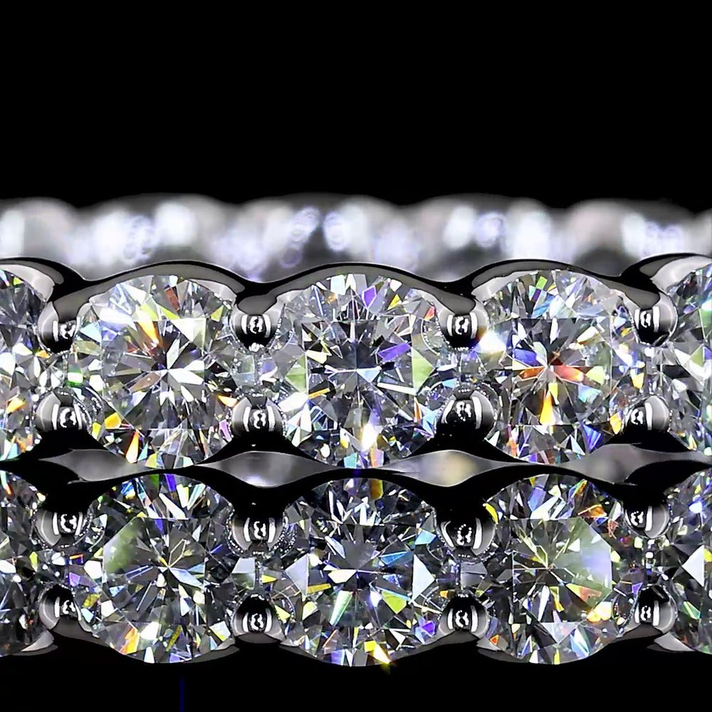 14K White Gold Eternity Band with U-Prong Set Round Cut Lab Diamonds - 2.02 Carat Total Diamond Weight (E-F Color, VS1 Clarity) - Covaloro Fine Jewelry