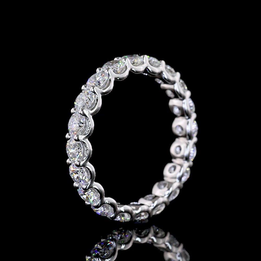 14K White Gold Eternity Band with U-Prong Set Round Cut Lab Diamonds - 2.02 Carat Total Diamond Weight (E-F Color, VS1 Clarity) - Covaloro Fine Jewelry