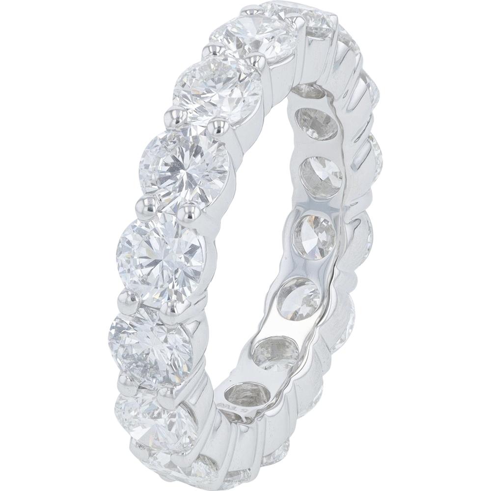 14K White Gold Eternity Band with U-Prong Set Round Lab Grown Diamonds - 5.00 Carat Total Diamond Weight