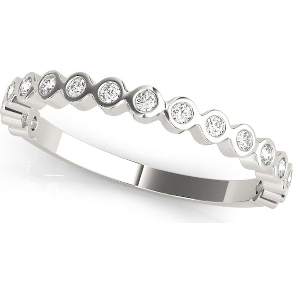 14K White Gold Ethereal Lab-Grown Diamond Stackable Ring - 0.125 Carats Total Diamond Weight - Size 7 by Robinson's Jewelers