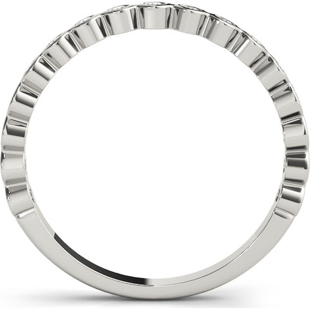 14K White Gold Ethereal Lab-Grown Diamond Stackable Ring - 0.125 Carats Total Diamond Weight - Size 7 by Robinson's Jewelers