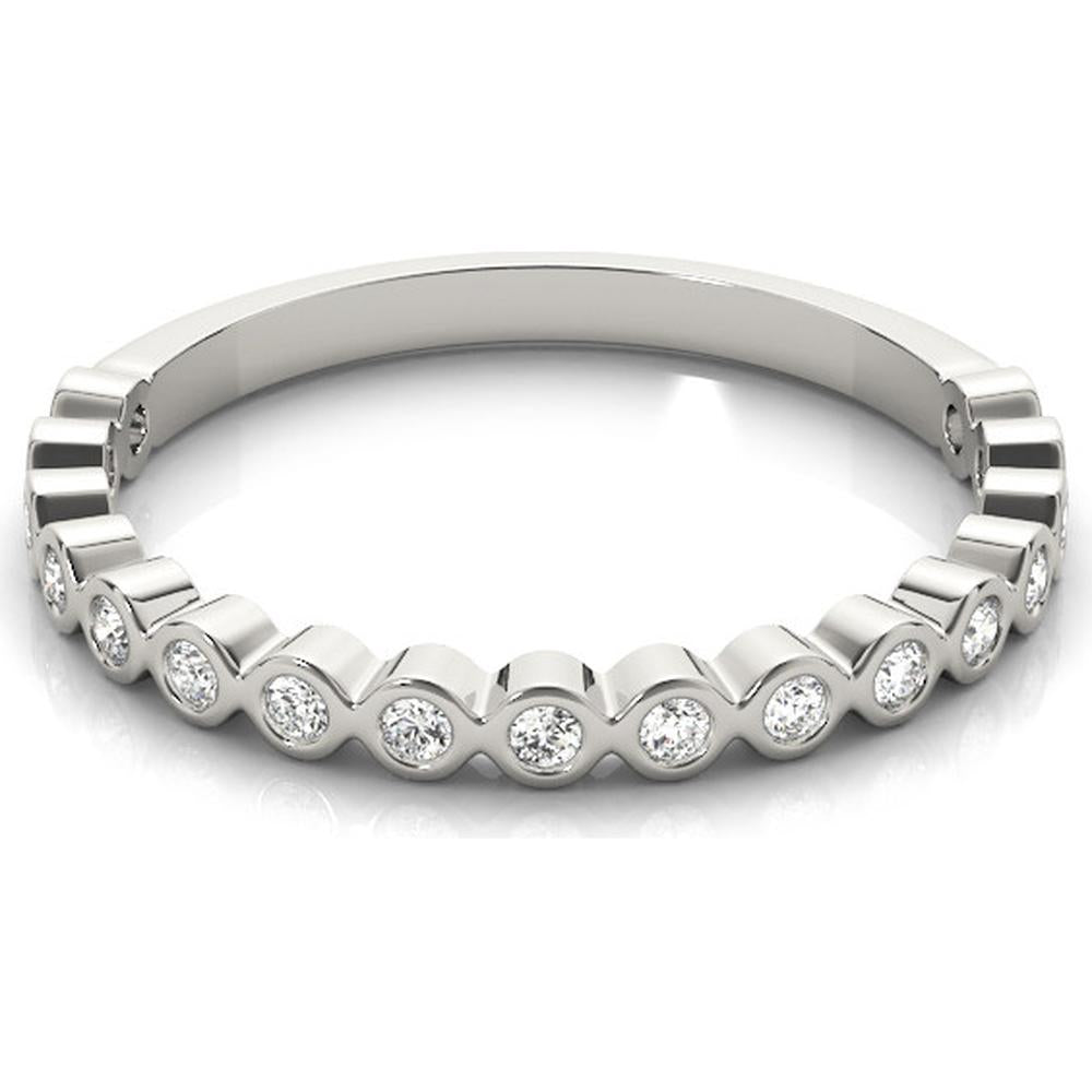 14K White Gold Ethereal Lab-Grown Diamond Stackable Ring - 0.125 Carats Total Diamond Weight - Size 7 by Robinson's Jewelers