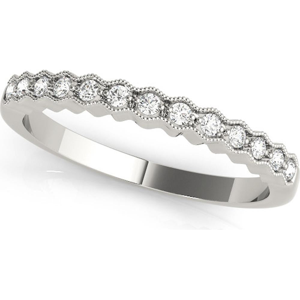 14K White Gold Ethically Sourced Lab Diamond Wedding Band - 0.067 Carats Total Diamond Weight - Size 7 by Robinson's Jewelers