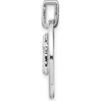 14K White Gold Faith Cross Pendant with Round Diamonds - 0.012 Carat Total Diamond Weight by Monteluci Fine Jewelry