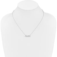 14K White Gold Faith Script Necklace with Round Diamonds - 0.25 Carat Total Diamond Weight by Monteluci Fine Jewelry