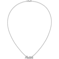 14K White Gold Faith Script Necklace with Round Diamonds - 0.25 Carat Total Diamond Weight by Monteluci Fine Jewelry