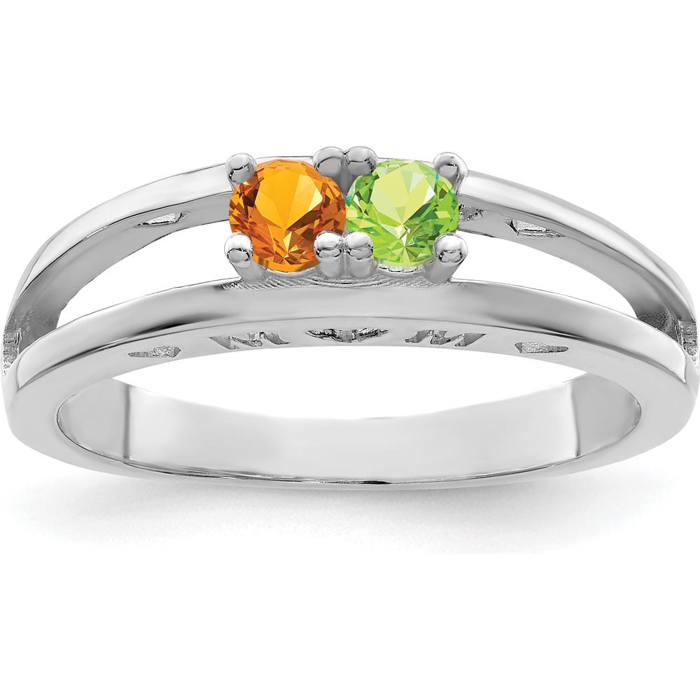 14K White Gold Family Jewelry Ring Mounting - 3mm Band Width, Rhodium Plated by Oro Pregiato