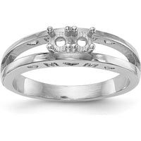 14K White Gold Family Jewelry Ring Mounting - 3mm Band Width, Rhodium Plated by Oro Pregiato