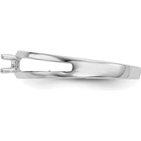 14K White Gold Family Jewelry Ring Mounting - 3mm Band Width, Rhodium Plated by Oro Pregiato