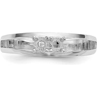 14K White Gold Family Jewelry Ring Mounting - 3mm Band Width, Rhodium Plated by Oro Pregiato