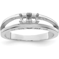 14K White Gold Family Jewelry Ring Mounting - 3mm Band Width, Rhodium Plated by Oro Pregiato