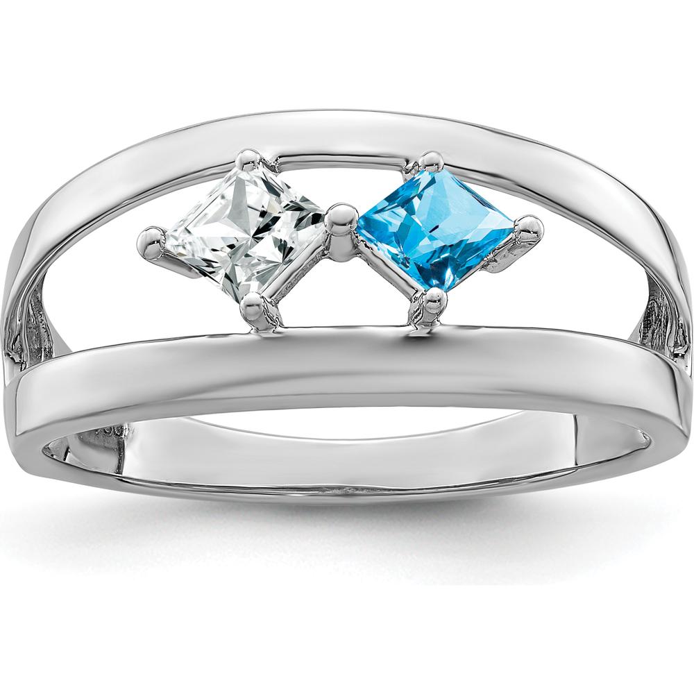 14K White Gold Family Jewelry Ring Mounting - 4mm Band Width, Polished Finish by Oro Pregiato