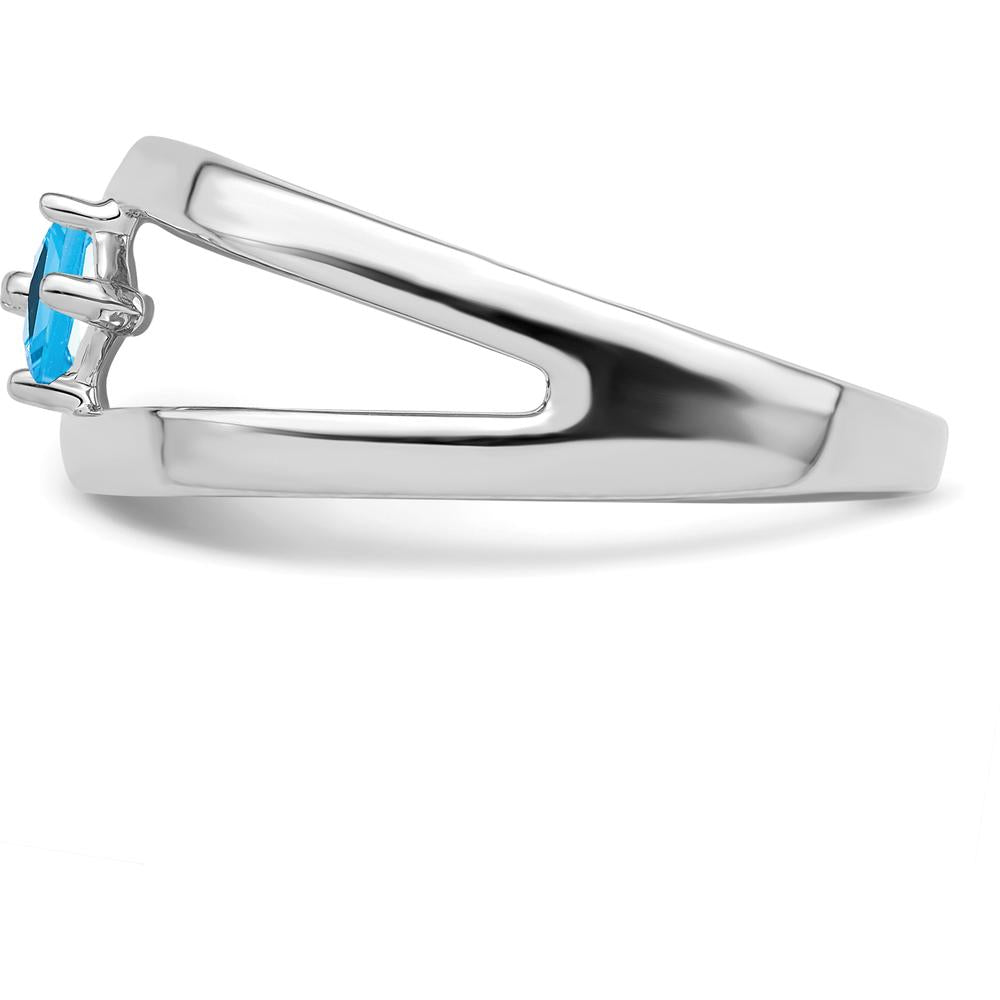 14K White Gold Family Jewelry Ring Mounting - 4mm Band Width, Polished Finish by Oro Pregiato
