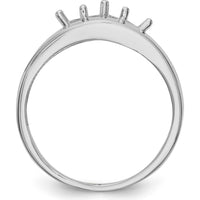 14K White Gold Family Jewelry Ring Mounting - 4mm Band Width, Polished Finish by Oro Pregiato