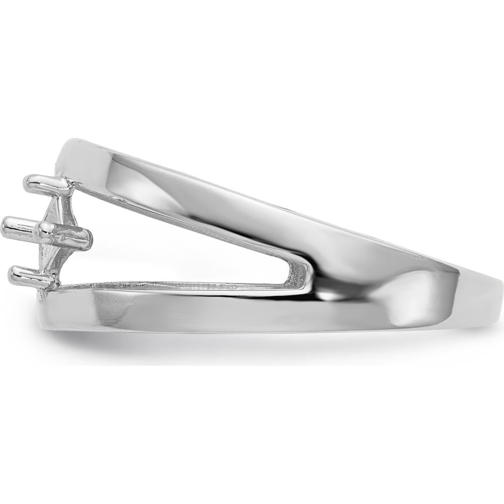 14K White Gold Family Jewelry Ring Mounting - 4mm Band Width, Polished Finish by Oro Pregiato