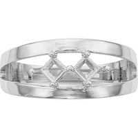 14K White Gold Family Jewelry Ring Mounting - 4mm Band Width, Polished Finish by Oro Pregiato