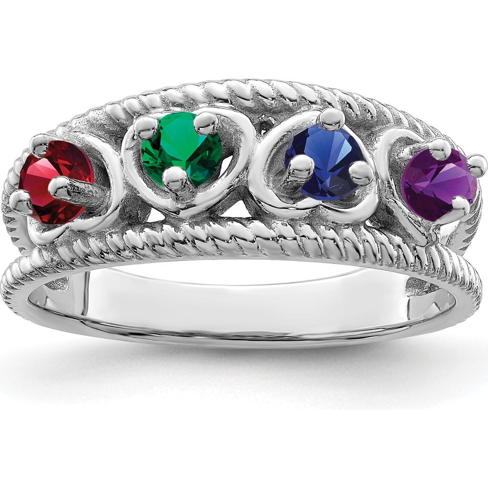 14K White Gold Family Jewelry Ring Mounting - 4mm Band Width, Polished Finish by Oro Pregiato