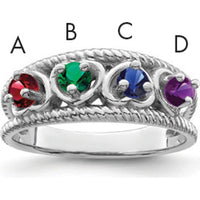 14K White Gold Family Jewelry Ring Mounting - 4mm Band Width, Polished Finish by Oro Pregiato