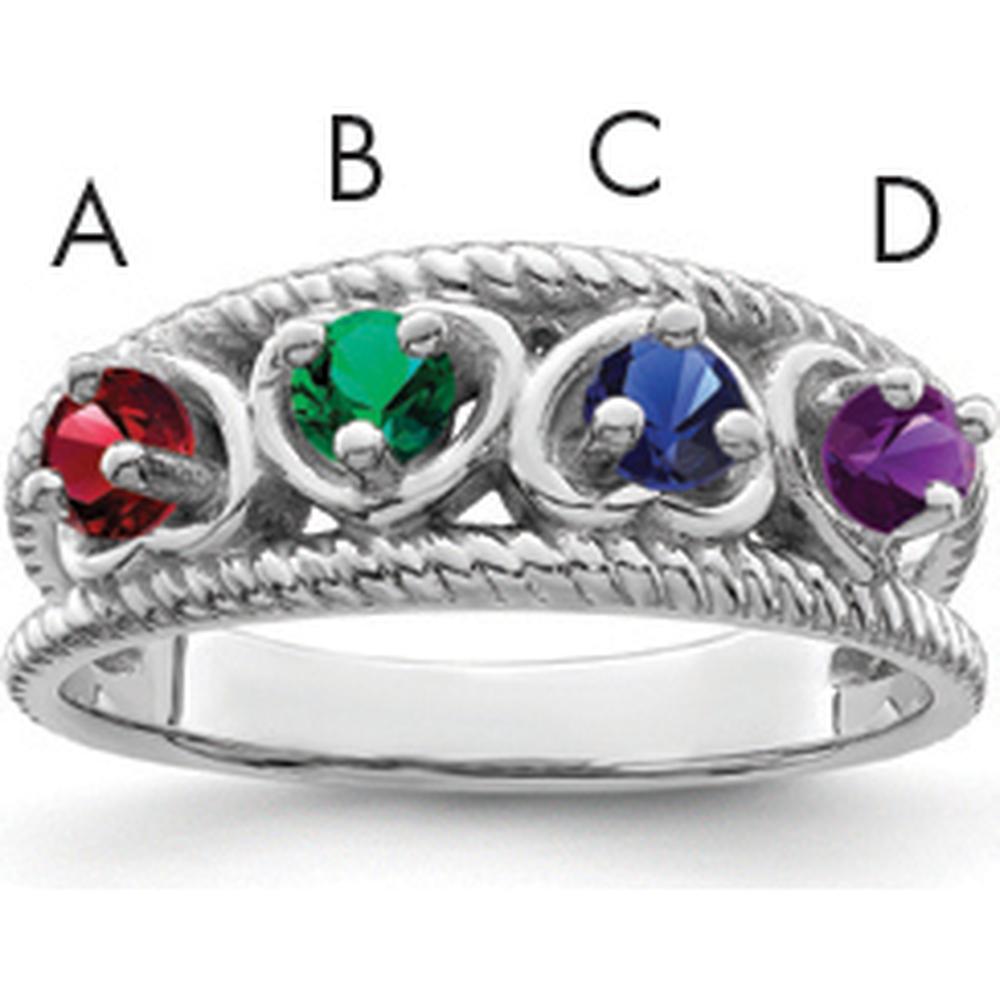 14K White Gold Family Jewelry Ring Mounting - 4mm Band Width, Polished Finish by Oro Pregiato
