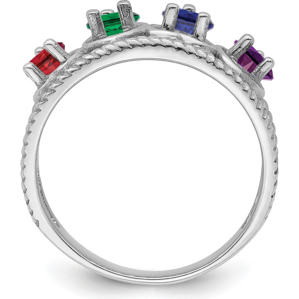 14K White Gold Family Jewelry Ring Mounting - 4mm Band Width, Polished Finish by Oro Pregiato